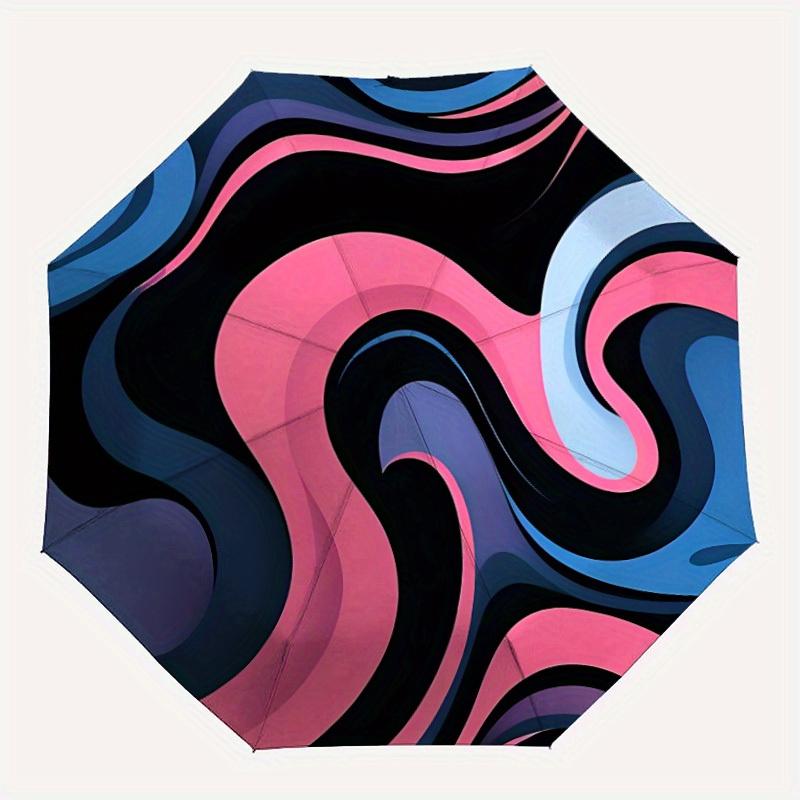 

1pc Abstract Swirls Automatic Open/close Folding Umbrella, Compact Portable Travel Umbrella,Cute Umbrella, Durable Construction yy250804051
