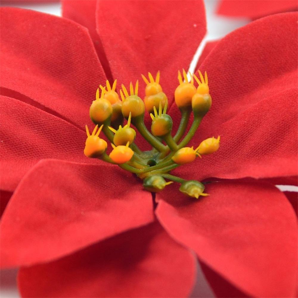 Decor Wedding Favors Home Decoration Glitter Ornament Christmas Tree Flowers Poinsettia Xmas Gift