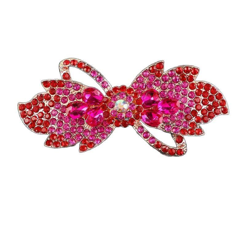 Elegant Rhinestone Alloy Hair Clip - Stylish Versatile Updo Accessory for Women