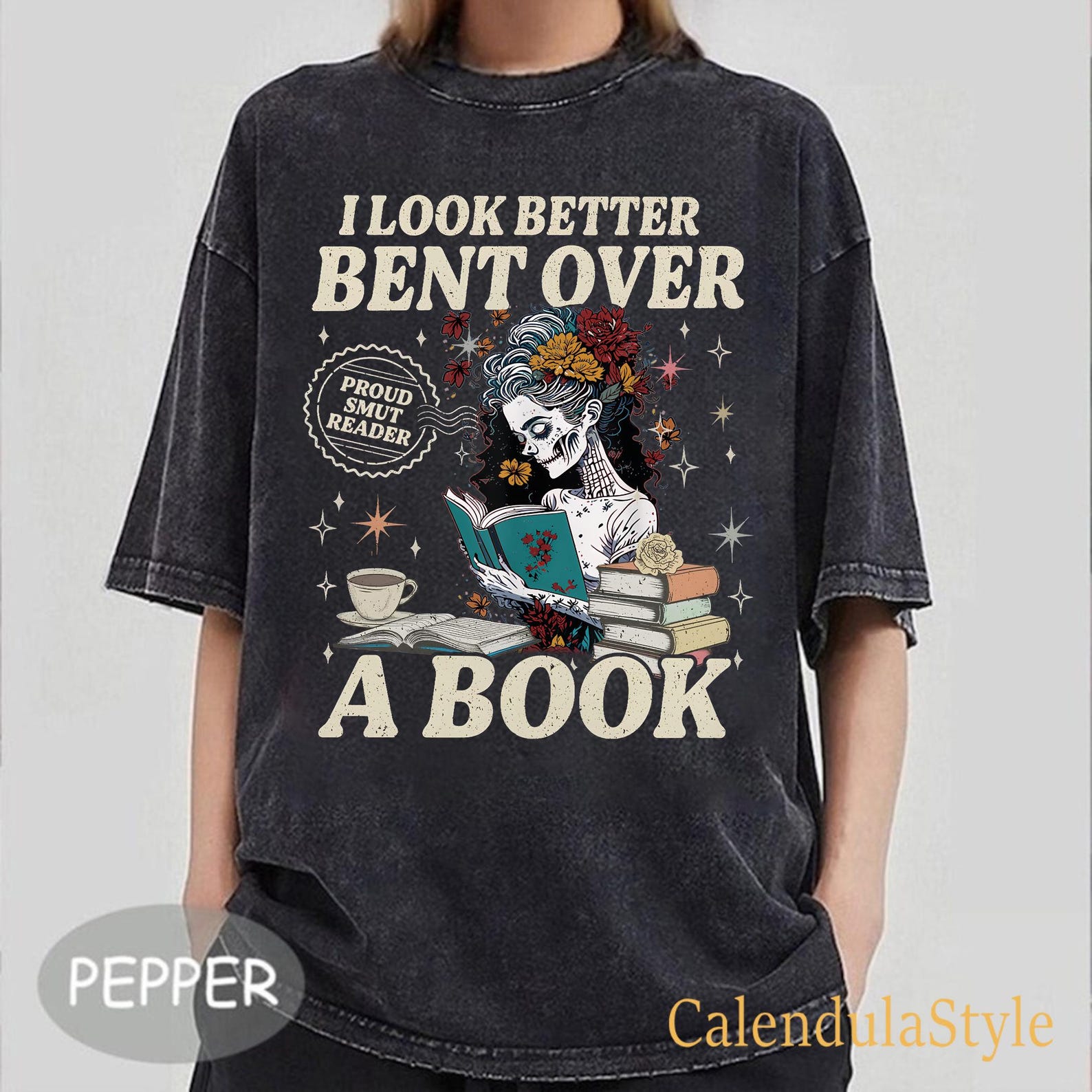 Skeleton I Look Better Bent Over A Book, Book Lover Club Tee, Spicy Books Gift, Dark Romance Shirt, Antisocial Book Club, Reader Book Addict S