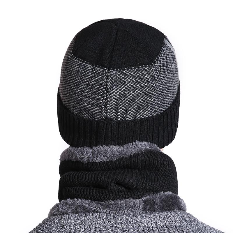 Men Winter Hat Casual Winter Beanie Hat For Men Plush Lining Wool Hat High Quality Warm Knitted Hat