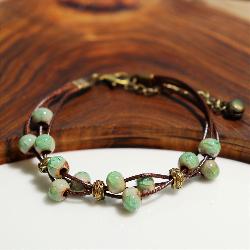 Broken Bridge Ceramic Floral Handmade Bracelet - Women's Fashion Jewelry