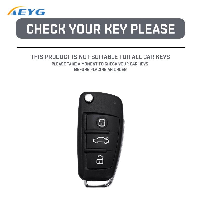 Leather Suede Style Car Key Case Cover Shell for A3 8L 8P A4 B6 B7 B8 A6 C5 C6 4F RS3 Q3 Q7 TT 8L 8V S3 Key Fob Accessories