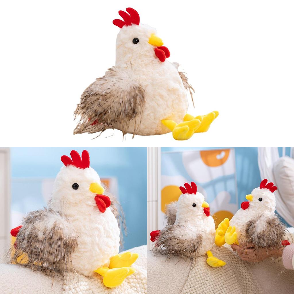 Plush Cartoon Chicken Toy Stuffed Animal Doll For Kids Gift Bedroom Decoration