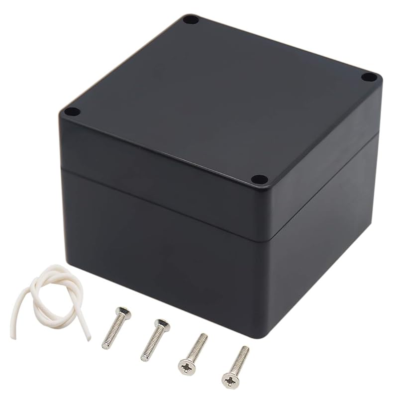 Junction Box, Zulkit Project Box IP65 Waterproof Outdoor Box ABS Plastic Electrical Boxes Electronic Enclosure Black 4.5 X 3.5 X 2.2 Inch(115 X 90 X