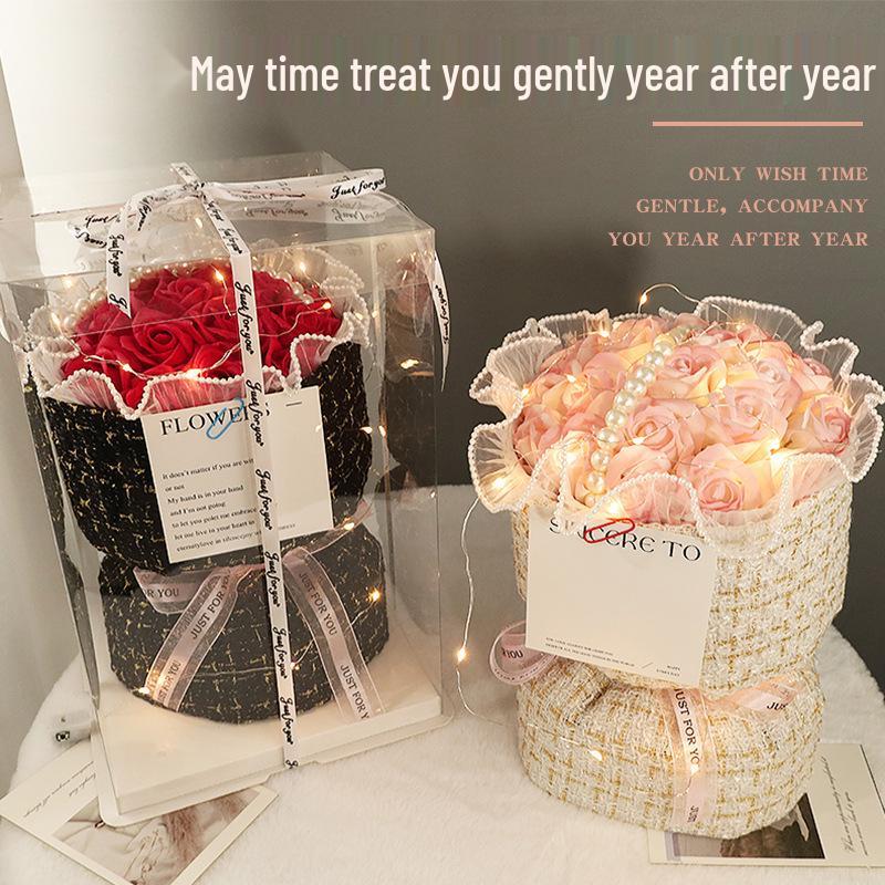 High-End Preserved Rose Soap Bouquet - Perfect Valentine’s or Birthday Gift for Girls