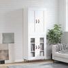 Highboard in White 69.5 x 34 x 180 cm engineered wood