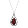 Natural Teardrop Garnet Gemstone Pendant 925 Sterling Silver Bridal Gift Pendant