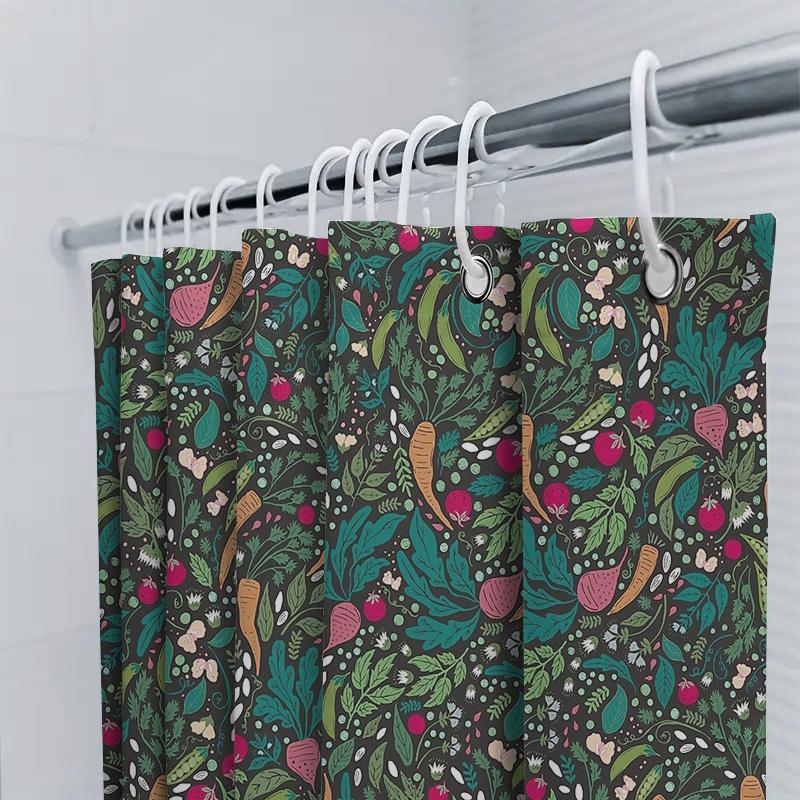 Botanical Shower Curtain Vintage Floral Pattern Nature Greenery Bathroom Decor Farmhouse Rustic Home Textile Wall Hanging