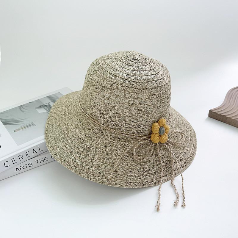 Süßer Blumen-Schleifen-Strohhut Sonnenschutz Strandhut Für Damen Frühling Sommer Herbst