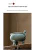 Celadon Ceramic Tripod Incense Holder for Home, Small Size, Ideal for Stick and Sandalwood Incense, Buddha Altar Supplies.