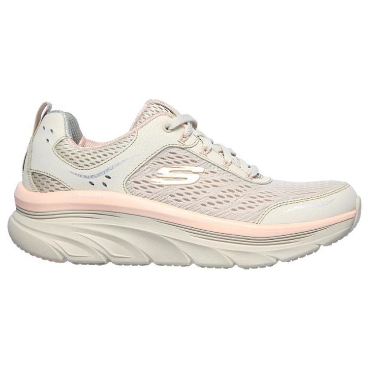 Skechers Scarpe da Corsa Basse Dlux Walker Vestibilità Rilassata Ammortizzanti Antiscivolo Resistenti Sneaker Donna Crema 149023-NTPK