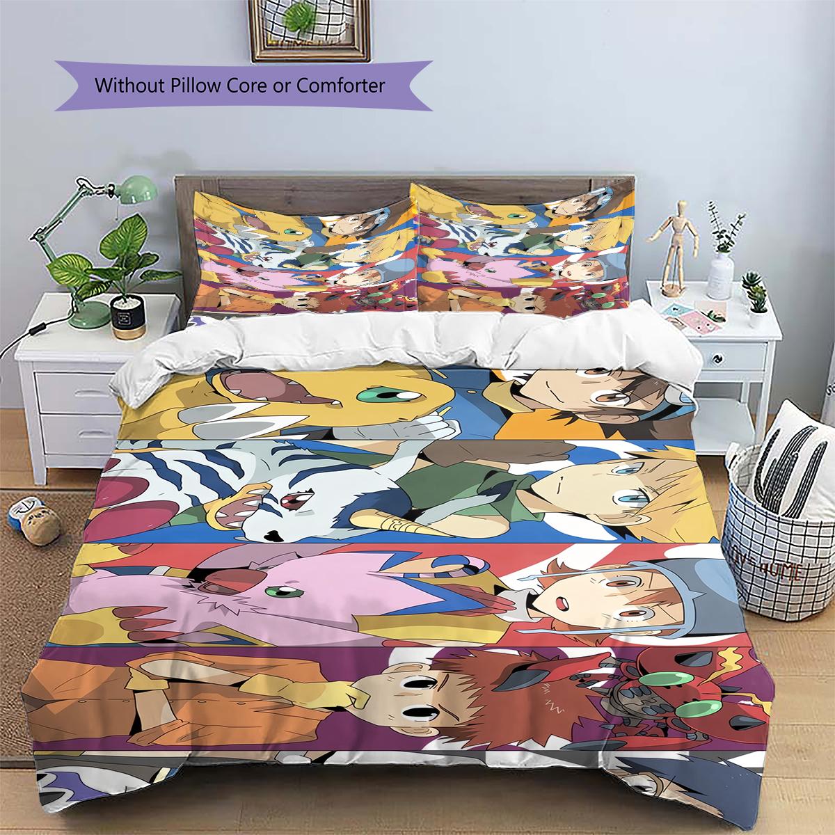 

Digimon Cute Duvet Cover & Pillowcases, Digimon Fan Bedroom Bedding, Perfect Gift.chl 135x200cm