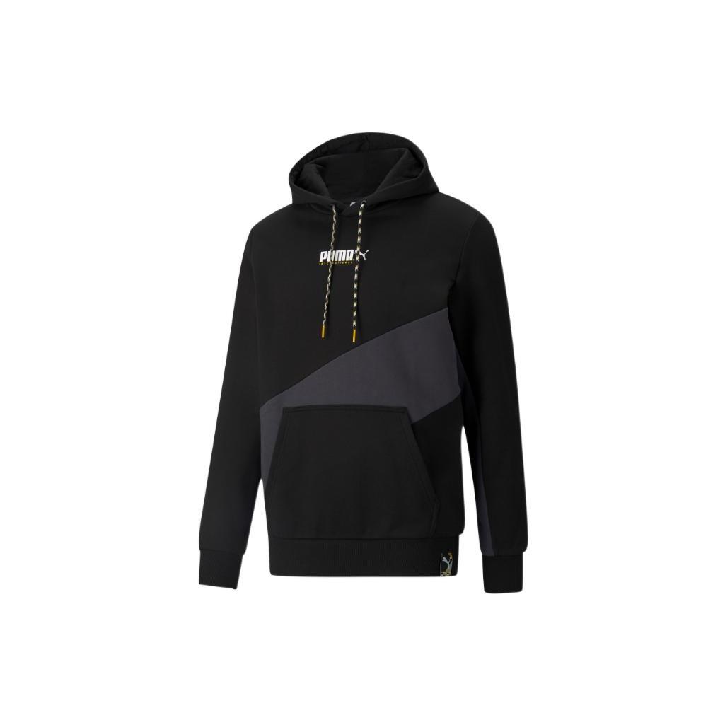 PUMA Logo Full Sleeve Printed Hoodie Black Men s 533084-01 M