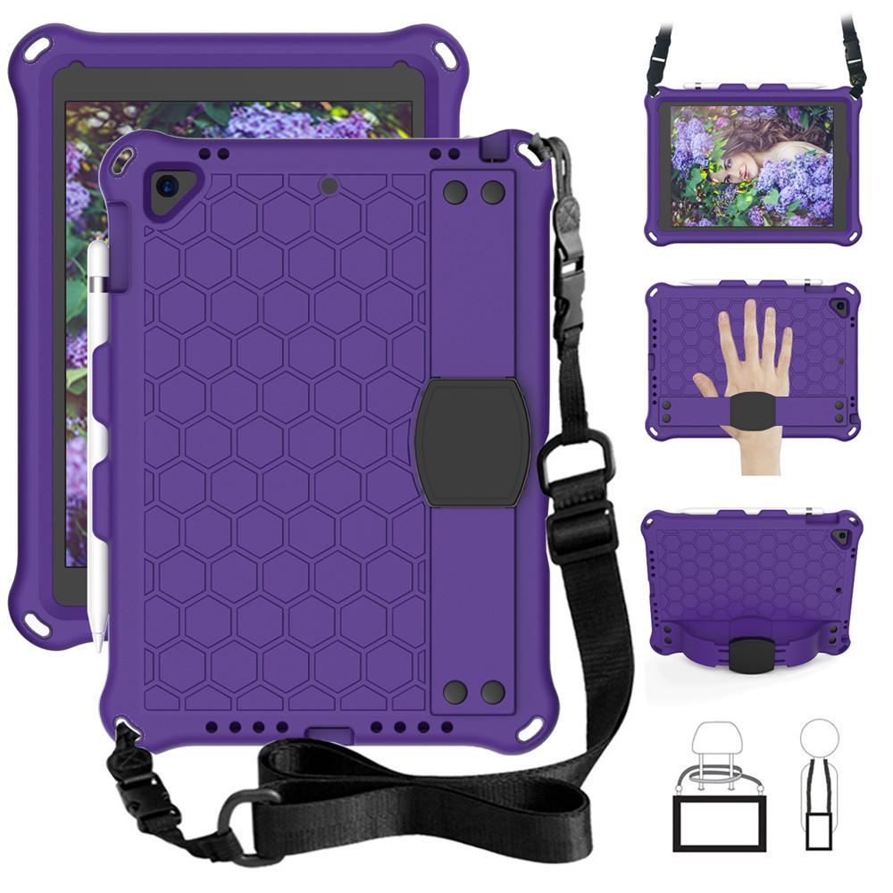 2025 iPad 11 honeycomb protective case, iPad 9.7 tablet case, 10.2 protective case with strap