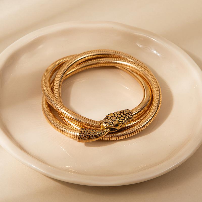 Exaggerated Personality Winding Snake Collar Necklace Bracelet Personality Three-dimensional Snake Cold Wind Metal Jewelry