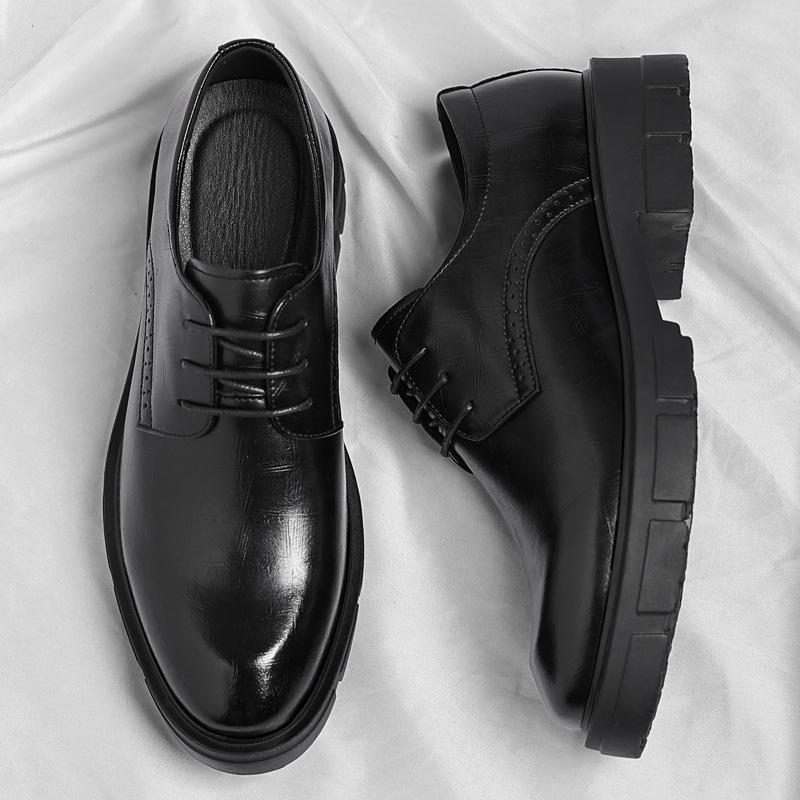 Men's inner heightening leather shoes platform business dress heightening shoes wedding groom casual leather shoes men