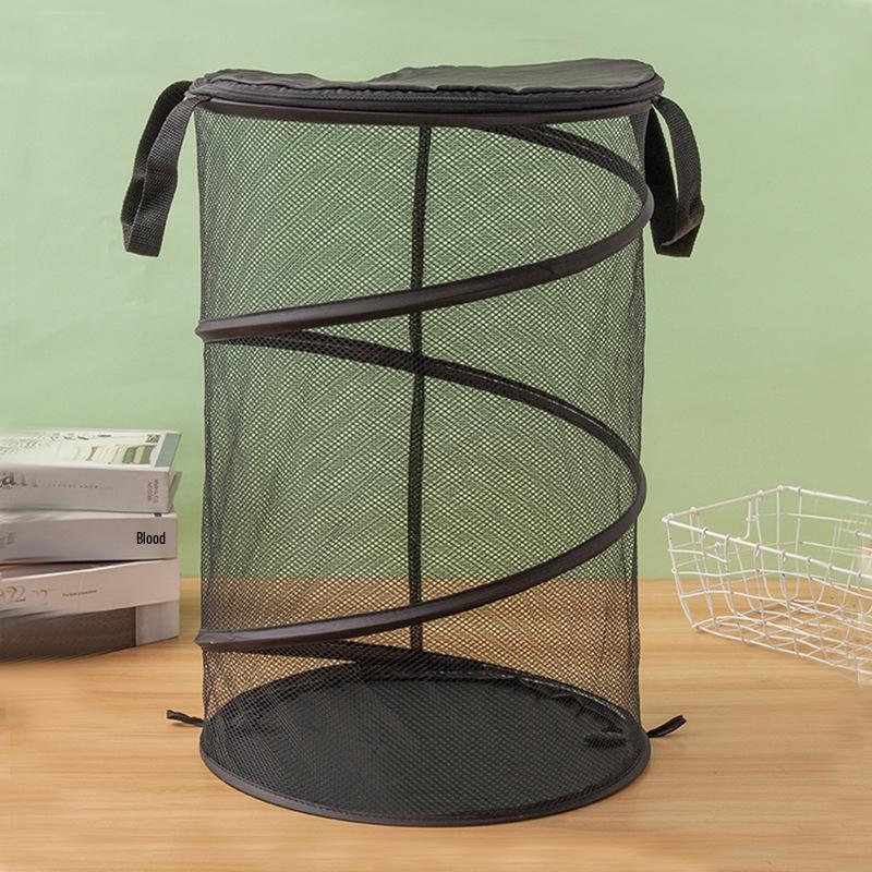 Large Capacity Foldable Polyester Mesh Storage Basket for Dirty Clothes