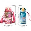 400/650ML Free BPA Leakproof Water Bottle Kids Water Cup Creative Cartoon Cup with Straw Portable Plastic Water Cup for Children