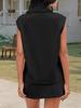 Womens Summer Tennis Skort Set Half Zip Sleeveless Top and Athletic Skirt