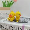 2pcs 3D Printing Angry Yellow Duck Statue Angry White Eyed Funny Duck Humorous Indoor/outdoor Home Decoration and Car Decoration