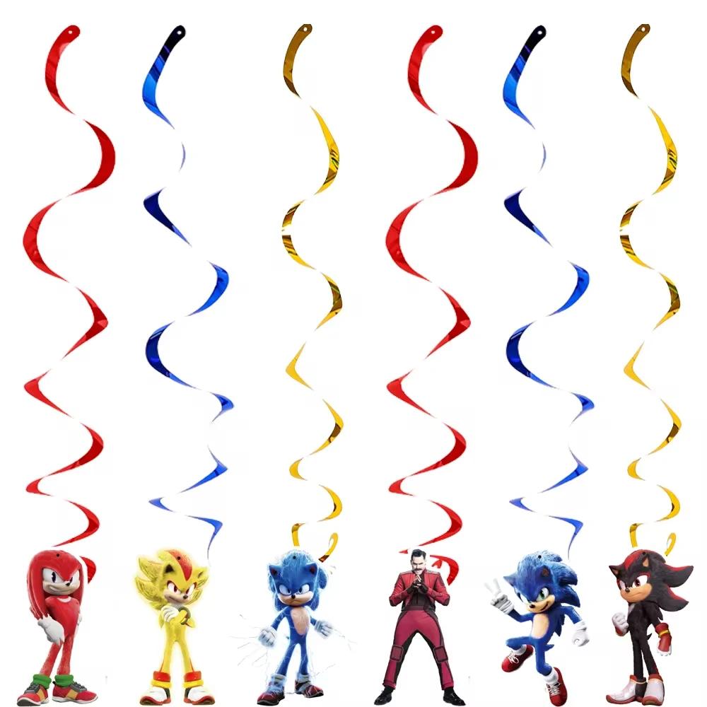New Cartoon Sonic Party Supplies Boys Birthday Party Disposable Tableware Set Paper Plate Cup Napkin Balloon Baby Shower Decor