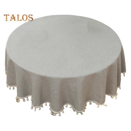 

Декоративная скатерть, однотонная, устойчивая к пятнам, моющаяся, легкий в уходе коврик для обеденного стола, круглая скатерть, орнамент 140cm серый