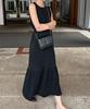 Kobe Lettuce Knit Black Size M Anti-Pilling Dress, Summer, Sleeveless, Women's, [E3293],