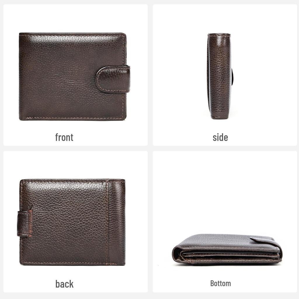 Malunte Herren Echtleder RFID Geldbörse – Diebstahlsicher, Großes Fassungsvermögen, Trendiges Rindsleder-Design