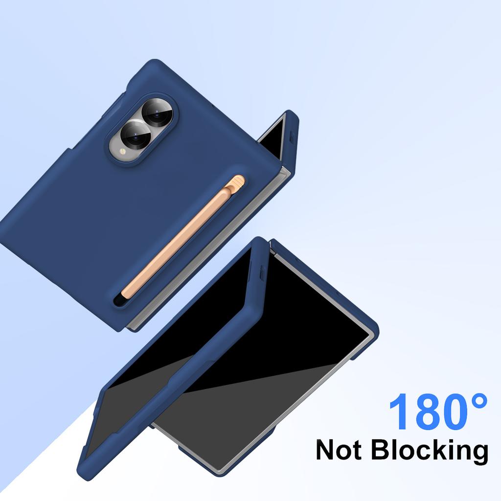 Für Samsung Galaxy Z Fold8 Hülle luxuriöses Hautgefühl faltintegrierter Stifthalter mit gehärteter Folie Abdeckung für ZFold 8 WIDE Funda