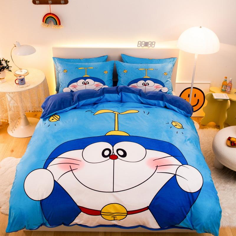 

Boy Girl Crayon Shin-Chan Bedding Set Pillowcase 2/3/Pcs S D-Doraemon Duvet Cover Adult Children Gift Single Double Large Size 100x135cm-2pcs