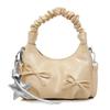 2025 summer new bow underarm bag women's leisure commuting niche pleated cloud bag dumpling bag