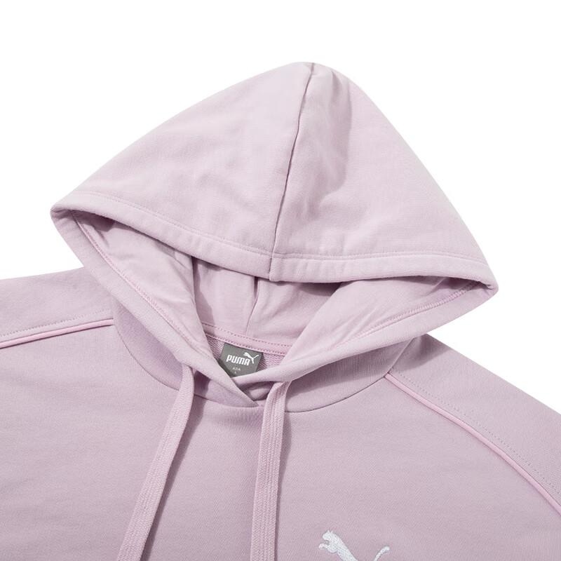 Puma Solid Color Casual Loose Hooded Long Sleeve Sweatshirt Women Sweatshirt Purple 682158-60