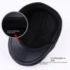 Genuine Cowhide Leather Men Berets Cap Hat High Quality Fashion Men's Real Leather Adult Black Hats