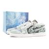 Air Jordan 1 Cyan Glaze Bleu Fumée Résistant à l'Abrasion Basse Vintage Chaussures de Basketball Unisexe Blanc Vert HV4089-201(Équipe626-)