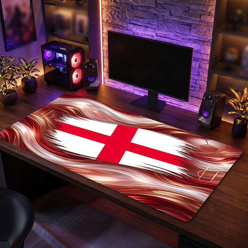 Engeland Voetbal Embleem Muismat, Uitgebreide Antislip Rubberen Bureau Mat voor Gaming Kantoor Laptop Fan Cadeau