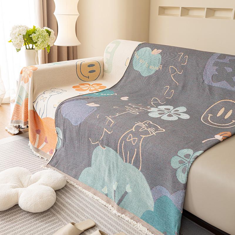 Chenille Sofa Towel for All Seasons, Full Cover Sofa Blanket, Anti-cat Scratch Sofa Cover, Simple Modern Sofa Cover Cloth