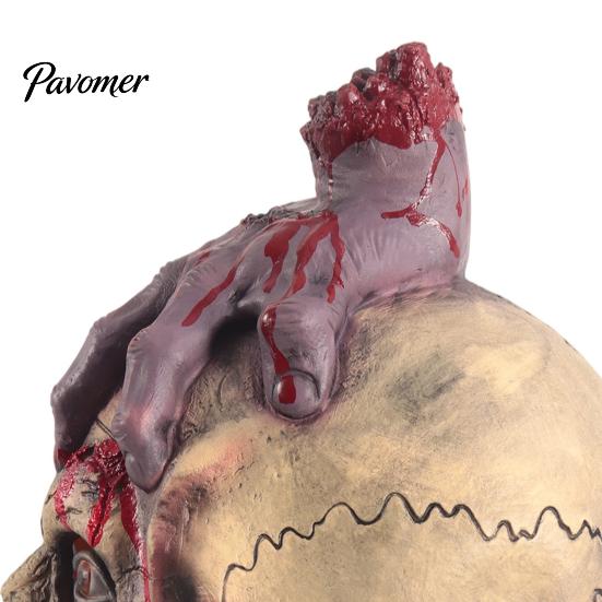 Blood Special Effects Headwear Scary Halloween Zombie Head Masque, Creepy Horror Latex Hood Masque Gothic Theme Photography Props with Severed