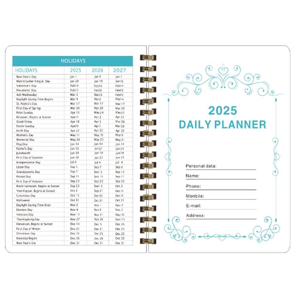 12 Months 2025 Schedule Planner Notepad English Diary Writing Pads 365 Days Notepad Stationery