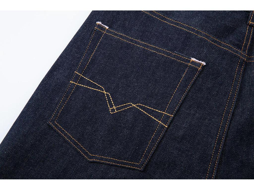 2026 Unisex American Denim Workwear Set: Sapphire Jacket & Loose Straight-Leg Pants