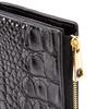 [Revetta] Crocodile Long Wallet, Gold Python Interior, Crocodile Leather, L-shaped, Men's, Genuine Leather, Round Zipper, Black, Matte Finish [081-5cr