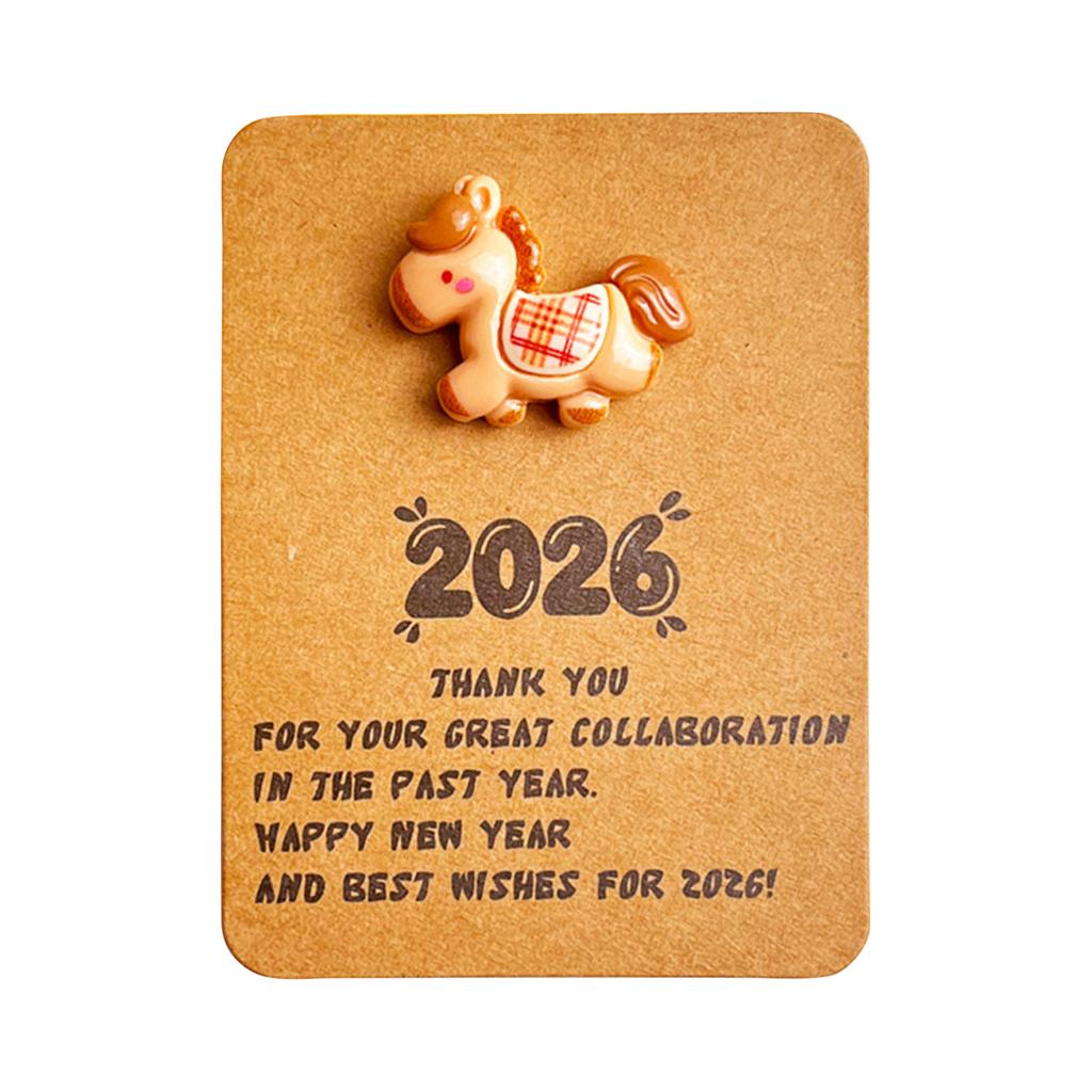 THANK YOU Year Of  Horse Resin Pocket Hug Card - New Year Holiday Employee Appreciation And Encouragement Greeting Card/Gift Card