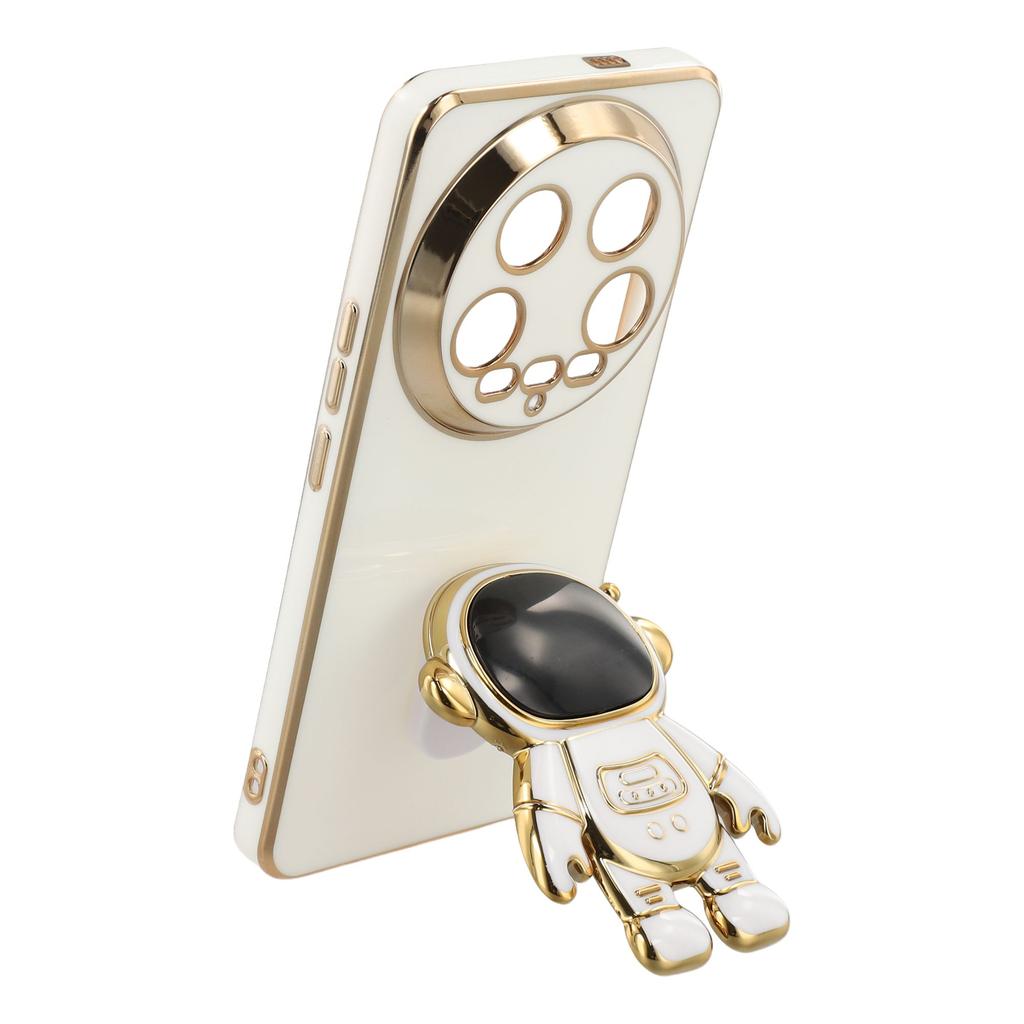 For Xiaomi 14 Ultra Case Electroplating Soft TPU Phone Cover with Astronaut Hidden Kickstand
