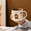 Bread Bear Retro Breakfast Cup Cute Cartoon Large Capacity Ceramic Mug Without Lid Water Cup Couple Home Cup