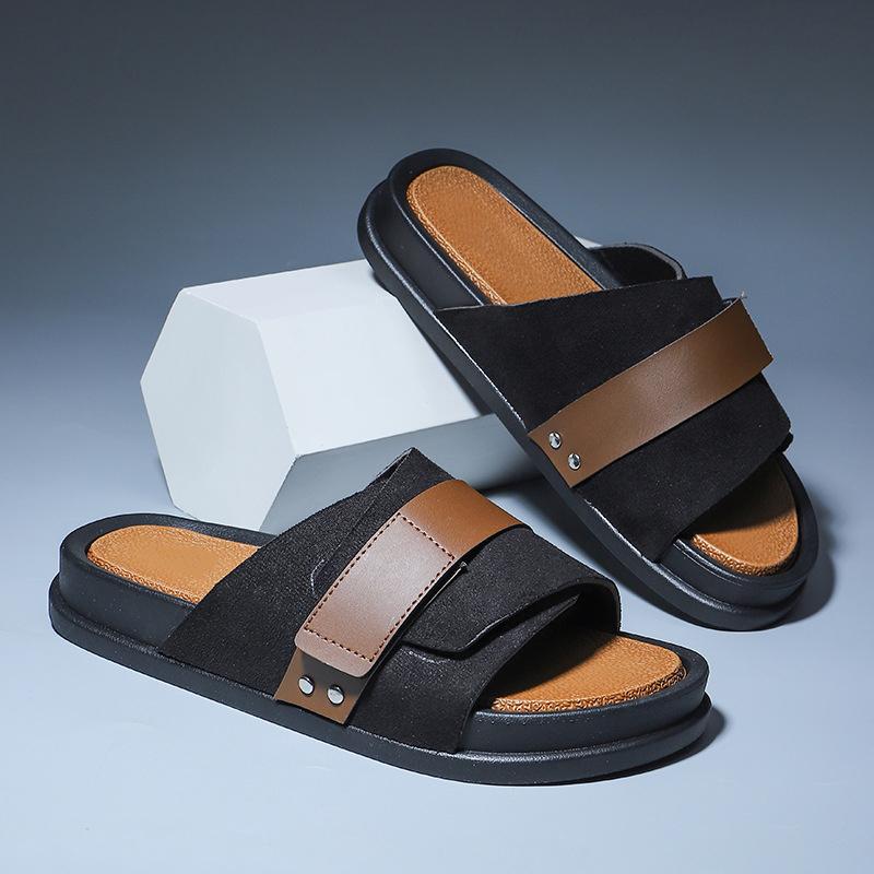 Fashion Anti Slip Thick Soled Men Shoe Fashion Versatile Mens Sandals Simple Comfort Mens Slipper 2025 Summer Retro One Foot Casual Shoe