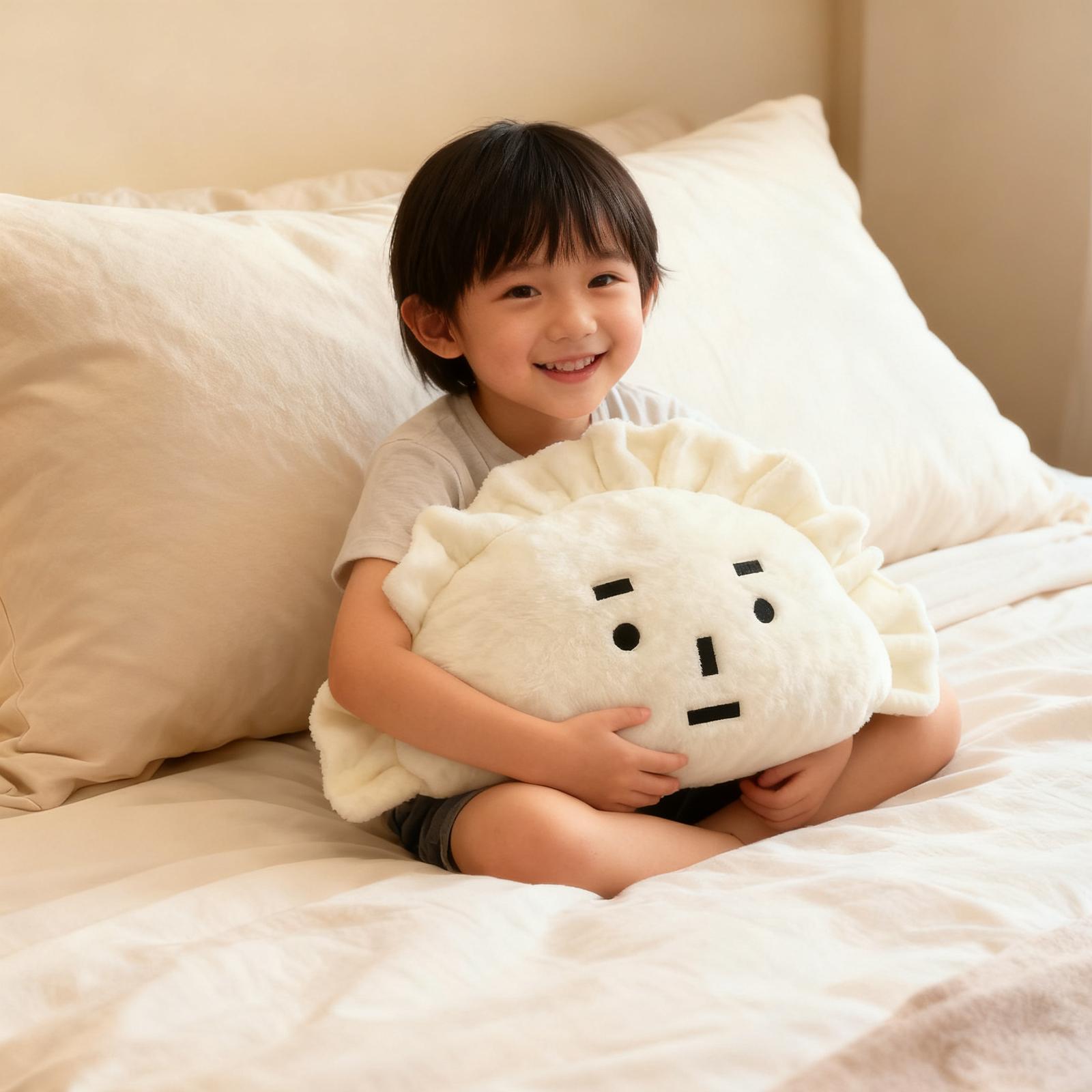 

Creative Dumpling-shaped Throw Pillow: Plush Pleated , It Is Both A Cushion And A Fun Home Decoration One Size