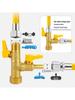 Telu Copper Gas Pipe Tee Valve, Y-Type 4-Point Ball Valve, One-in-Two Natural Gas Switch