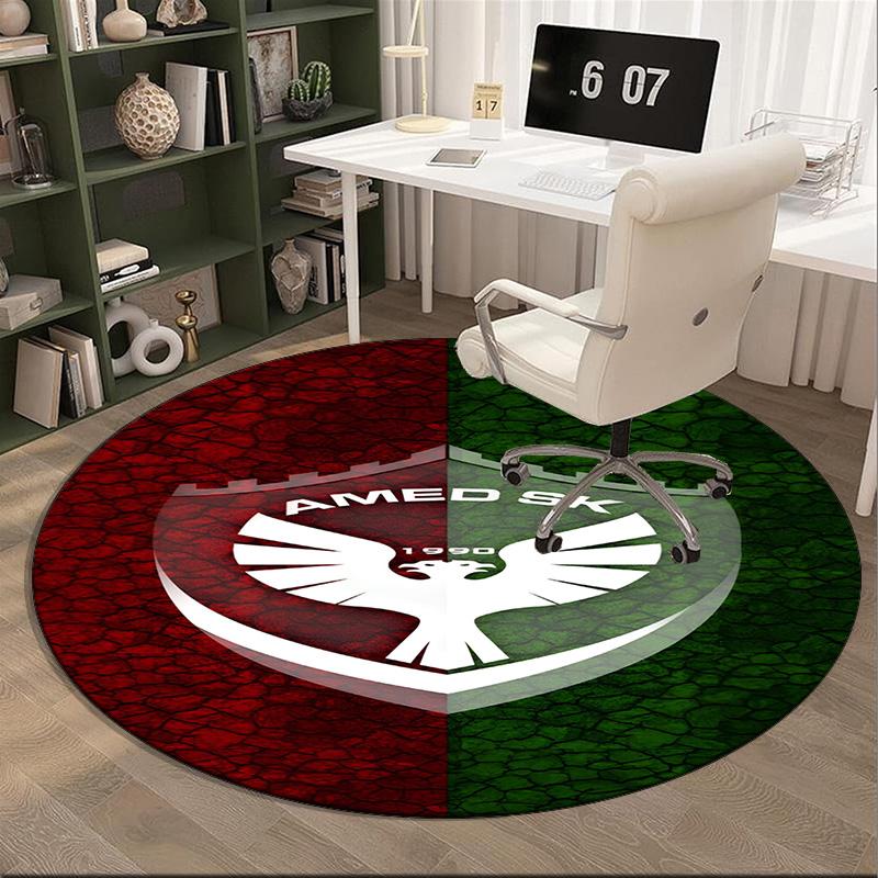 Amed Sk Crest Design Round Rug for Livingroom,Bedroom, Palyroom, Chair Rug, Area rug, Circle Carpet, Fan Christmas gift