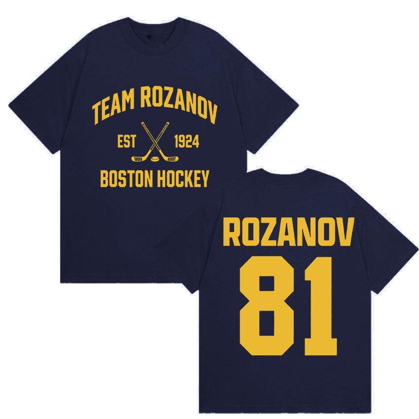 2026 New Heated Rivalry Ilya Rozanov 81 T Shirts Boston Hockey Harajuku Vintage Tshirt Man Women Cotton Short Sleeve Tees