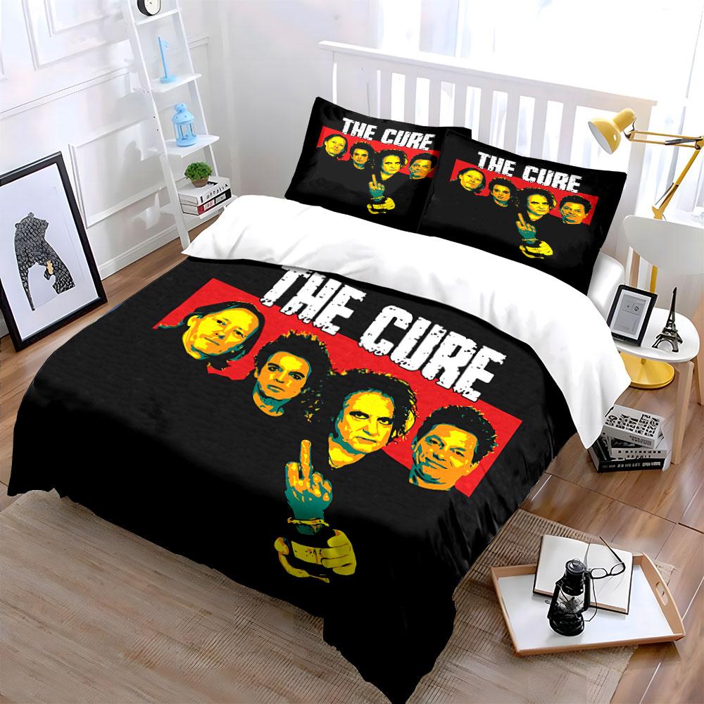 Colorful "The Cure" Band Print Bedding Duvet Cover Set Duvet Cover Pillowcases  (1*Duvet Cover 2*Pillowcases, without duvet insert)